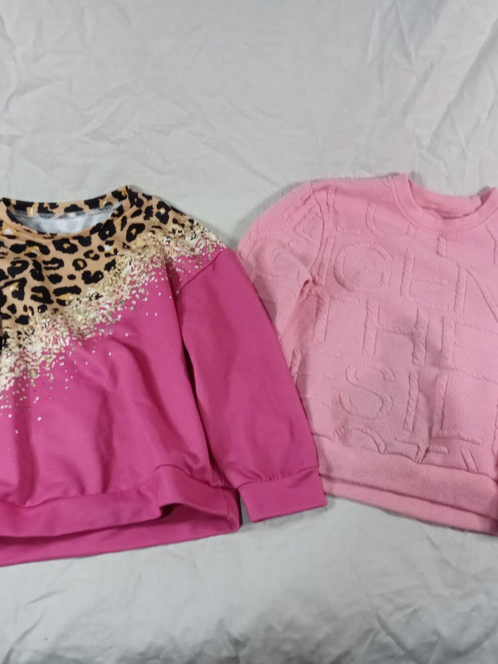 2 Shein Girl Pink Cute Design Long Sleeve Shirt Kids Clothes Bundle in Good Cond